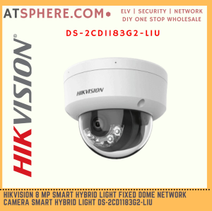 Hikvision 4K 8MP 8 Megapixel IP67 Outdoor 30m Hybrid Light IP Network Turret Dome CCTV Camera 4mm Lens DS-2CD1183G2-LIU