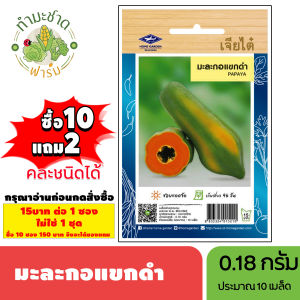 [1ซอง] เจียไต๋ (ซื้อ10แถม2) เมล็ดพันธุ์ มะละกอแขกดำ ขนาด0.18กรัม ประมาณ10เมล็ด Papaya มะละกอ เมล็ดพันธุ์พืช เมล็ดผัก ปลูกผักสวนครัว