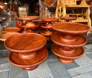 Mâm bồng bằng gỗ Hương - Đĩa trái cây gỗ hương hàng loại 1 chất lượng nhiều cỡ