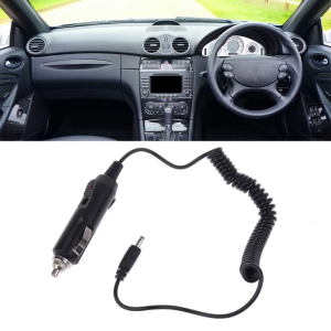 DC5.5mm x 2.1mm Male to 12V Car Lighter Male 22AWG Coiled Cable DC Car Extension Power Adapter