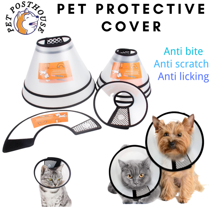 Pet Elizabeth Cone E Collar Dog cat Head Cover Anti Bite cone pet