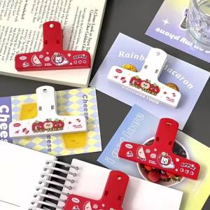 Cartoon Stationery Clips - multipurpose small clips - for papers receipts snack bags and journal pages - creative DIY supply - easy to organise and suitable for everyday projects - please check the