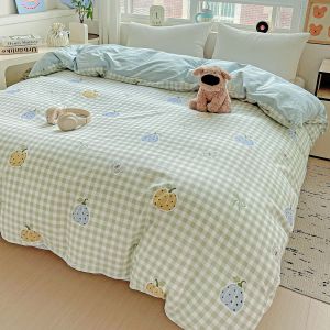 100% 100% Cotton Quilt Cover 80 Twill Cotton Quilt Cover Single Piece Full Cotton Quilt Cover Single Double Student Dormitory Pure Cotton Quilt Cover LZD