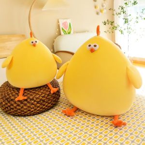 LUZMAR Fat Chicken Plush Toy Simulation Cushion Plushie Doll Yellow Stuffed Animal Kids