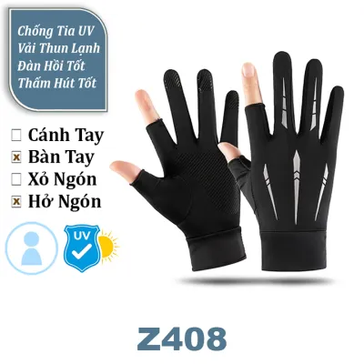Bao Tay Chống Nắng Nam Hở 2 Ngón Da Chống Thấm Cao Cấp ( Găng Tay Đi Đường Chống Trượt Cảm Ứng ĐT )