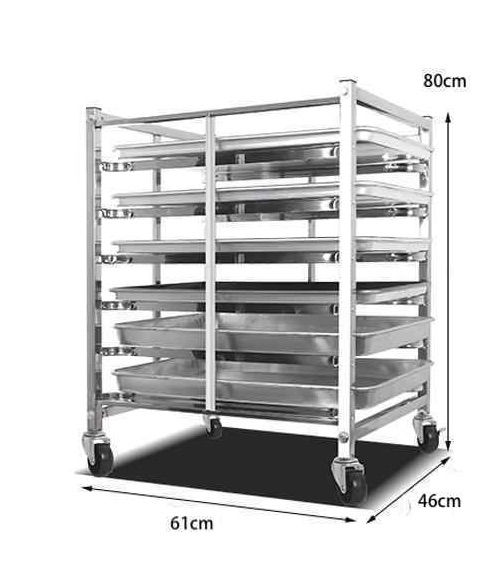6 layer Baking Tray Rack Trolley multi-layer Cooling Rack Stainless ...