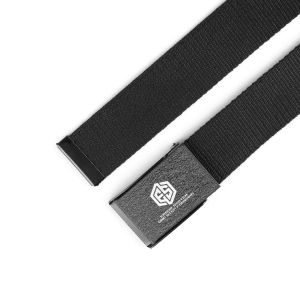 Ikat Pinggang Pria ERROR SYSTEM PIXEL HITAM Bahan Kanvas Webbing Gesper Hitam