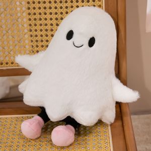 MIRELAE 11.81inch Ghost Plush Toy Soft Plush Fabric White Halloween Plush Figure Soft Stuffed Structure Spooky Stuffed Doll Trick Or Treat Party