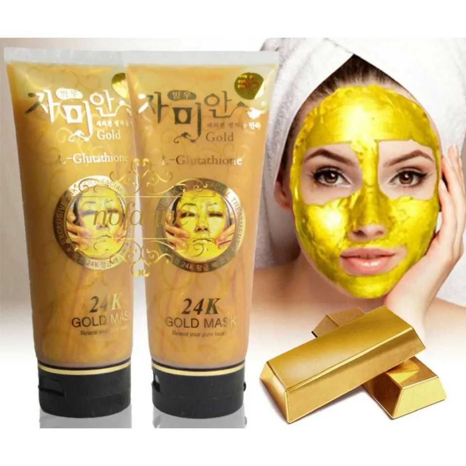 l-glutathione 24k gold mask halal HALAL) Korea L-Glutathione Gold Mask 24k Gold Beauty Mask Whitening Cream  Mask Fragrance-Free Skin Care - Lazada