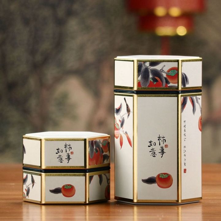 SHANYUANG 1Pcs Creative Hexagonal Sealed Empty Tea Storage Container ...