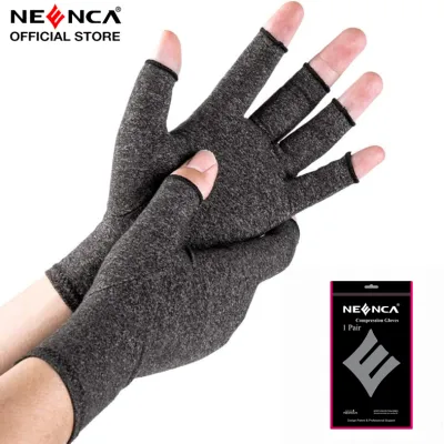 NEENCA Arthritis Compression Gloves Anti-Slip Glue Dot Fingerless Breathable Moisture Wicking for Relieving Rheumatoid Pain Joint Swell