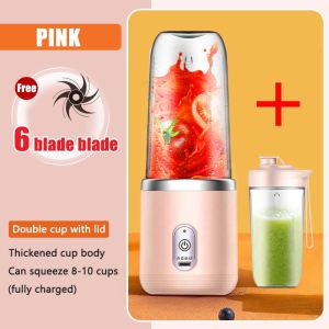 USB Rechargeable Portable Blender with 12000mAh Battery High-Speed Motor and 6-Leaf Steel Knives for Smoothies and Fruit Juicing