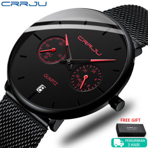 CRRJU Jam Tangan Pria Baja Penuh Kasual Jam Tangan Tahan Air Jam Tangan Kuarsa Olahraga Jam Tangan (2162)