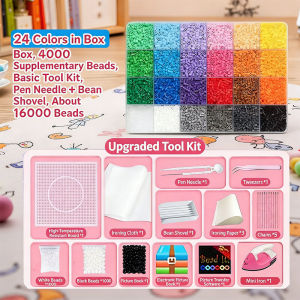 DIY three-dimensional educational toys high quality puzzle pieces with 24/48/72/96 colors and 2.6mm fusion bean refill pack
