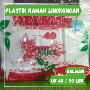 Kantong / Kresek Plastik Ramah Lingkungan Delman isi 50 Lembar -uk 40
