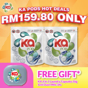 [Special Deals] Twin pack Ka 4in1 Laundry Capsules Refill 54pcs FREE KA Capsules Anti-dust Mites 34pcs
