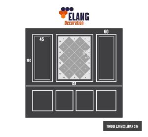 DEKORASI DINDING MOULDING + KACA CERMIN AMERICAN STYLE PAKET LENGKAP (TINGGI 2.8 METER X LEBAR 3 METER)