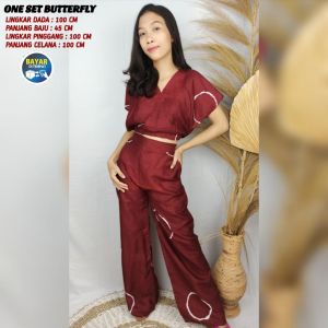 Kanaya Setelan wanita terbaru kekinian One Set Butterfly premium baju set wanita murah