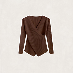 One Set 3in1 | Sweater V-neck Knit + Celana Cutbray + Tas Bahu | - KA091