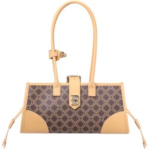 Royal Bagger Tas Bahu Wanita dari Kanvas Lapis & Kulit Sapi Samak Nabati Tote Retro Berkapasitas Besar untuk Ketek 5265