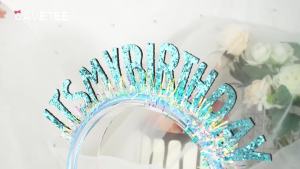 CAVETEE Birthday Crown for Women,Birthday Headband for Girls Birthday Girl Headband,Birthday Crown Woman ITs MY BIRTHDAY Headband for Girls Happy Birthday Decorations (Blue)