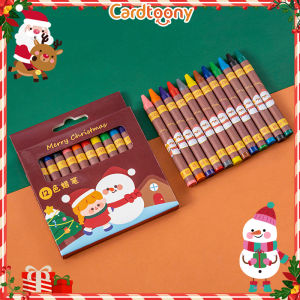 Crayon Mini Natal Krayon Christmas 8 warna 12 warna Lucu Imut Beruang Santa Klaus Salju Alat mewarnai