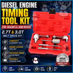 5PCS SET Engine Timing Tool Diesel Engin Locking Kit for Jaguar Land Rover 2.7T 3.0T Belt Drive Kit Camshaft Range Rover Camsfaft Timing Tools