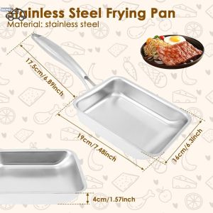 Practical Japanese Omelette Pan Versatile Rectangle Egg Roll Pan with Heat Resistant Handle