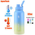 AguaFlask 32oz Original Tumbler Hot And Cold Stainless Steel Insulated Vacuum Flask Sport Water Bottle. 