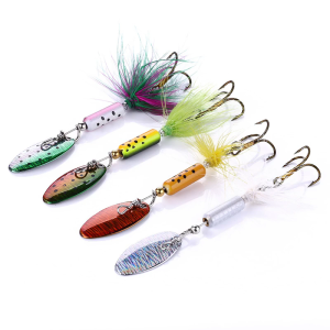 4Pcs 3.50G mồi giả Spinner câu cá hồi Lures Với Móc Sequins Mồi đồ chơi câu cá mồi nhử Cứng Kim Loại Mồi
