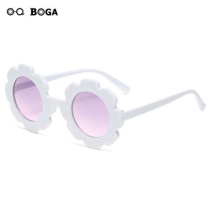 OQ BOGA 16 Colors Cute Flower Frame Round Lens Kids Sunglasses Children Outdoor Eye Protection Eyewear