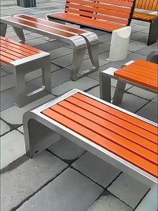 Stainless Steel Outdoor Bench Park Chair Anti Corrosion Wood Garden Bench Heavy Duty Weatherproof Rust Proof Yard Balcony Porch Luar Rumah Leisure Long Chair
