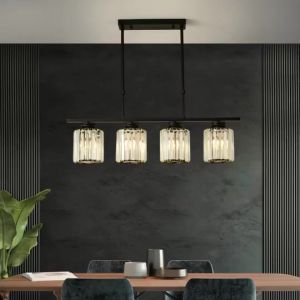 Nodic Crystal Pendant Light Luxury Pendant Lamp Dining Room Hanging Light Long Plate Bar Counter Light Table Chandelier Hanging LampFast shipping