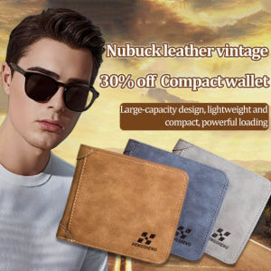 Nubuck Vintage Tri-Fold Compact Wallet