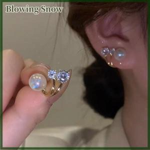 Blowing 1 Cặp Bông Tai Cho Phụ Nữ Kim Ngọc Trai Bông Tai Đồ Trang Sức Phụ Nữ Hai Mục Đích Bông Tai Của Cô Gái Sinh Nhật Giáng Sinh Quà Tặng Năm Mới