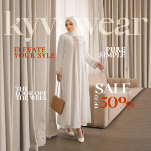 KYVA GAMIS ABAYA MUSLIM PUTIH COKELAT TURKEY TERBARU BROKAT LM 126 PESTA REMAJA MEWAH