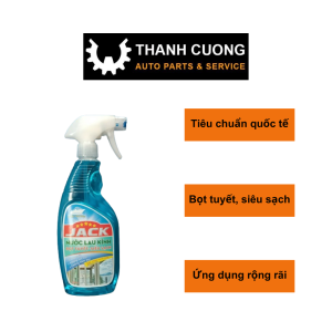 Nước Lau Vệ Sinh Kính Ô tô Gương Cửa Chuyên Dụng Dạng Bọt Tuyết Siêu Sạch.... Thương Hiệu JACK VIệt Nam.( Chai 500ml)