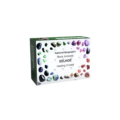 EELHOE Christmas Advent Calendar 24 Days Countdown Ore Green Gift BoxCalendars SurpriseToy Set for Kids Childs Gift Grid Ore Green Blind Box Christmas Gift National Geographic Rock Minerals Ore Christmas Advent Calendar Healing Crysta
