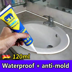 Pulatu Edge Sealing Glue waterproof mildewproof for kitchen bathroom tile gaps sinks windows glass edges Scratch Repair Sealant Repair Seam anti-mold silicon sealant 120ml