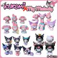 Action Figure KUROMI x MY MELODY - Miniatur Pajangan Topper Kue Mainan Hello Kitty Kurumi Melodi Cinnamoroll. 