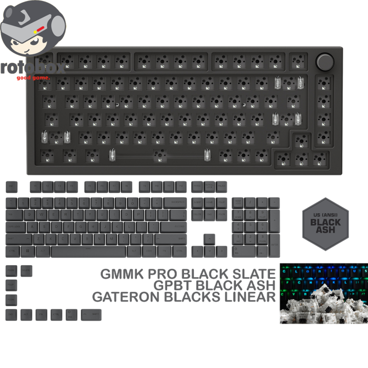 Glorious gmmk pro pre built with switches gpbt black ash keycaps