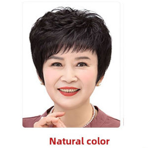 Short Natural Human Hair Full Machine Wigs for Women Fashion Daily Wig Perfect Gift for Mom
