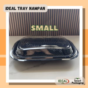 [ISI 10 PCS] IDEAL Tray Nampan Ukuran S M L / Kotak Nampan Plastik + Tutup Small Medium Large / Wadah Sekali Pakai Kecil Sedang Besar