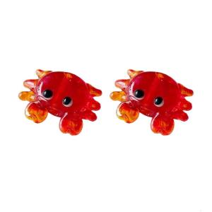 Màu đỏ rực rỡ crustacean hình Mặt dây chuyền tôm hùm/Cua hạt thủy tinh cho vòng đeo tay vòng Cổ Phụ Kiện