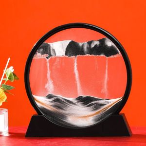 Tranh Cát Chảy Chuyển Động 3D -  Đồng Hồ Cát Tranh Thủy Tinh Nghệ Thuật Hình Tròn