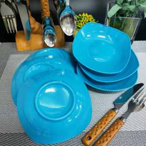 PLASTIC PLATITO . COLORED MINI SAUCER PLATE (REUSABLE SAUCER PLATE ) 5.5" DINNER SAUCER PLATE