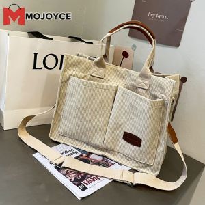 MOJOYCE Crossbody Bag Corduroy Tote Bag Adjustable Shoulder Strap Women Hobo Satchel Bag