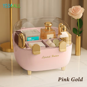 YESALL Kotak Makeup & Tempat Kosmetik Estetik – Organizer Lipstik Aksesoris Multifungsi untuk Meja Rias Meja Kerja Rak Ruang Tamu