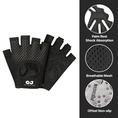 REX High-Performance Non-Slip Fitness Gym Gloves with Breathable Mesh Shock Absorption Comfort