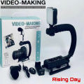 A-49U Video Making Tripod Portable Handle Stabilizer Anti-shake Camera Stabilizer Equipment For Live Video TIktok YouTube Camera Bracket Live Streaming Broadcast. 